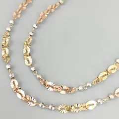 18金 K18 男女兼用 スリーカラー デザインネックレス 7.8ｇ 51.5㎝ D50