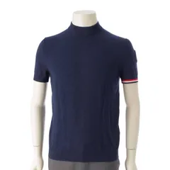 モンクレール 21年 メンズ ロゴワッペン 半袖 ニット セーター トップス ホワイト S