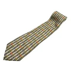 MADE IN ITALY製 AIGNER 総柄シルクネクタイ ベージュ