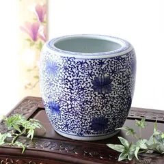 乾隆年製　水鉢　大型　睡蓮鉢　中国　金魚鉢　壺　骨董 乾隆年製 水鉢 大型 睡蓮鉢 中国 金魚鉢 壺 骨董