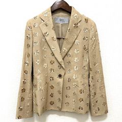 ignesイネス銀座マギー☆高級シルクジャケットM ペイズリー柄 シルク