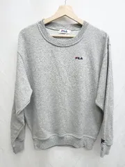 ◇ ⊇ FILA フィラ ワンポイント ロゴ スウェット トレーナー サイズM グレー メンズ P  【1409090012587】