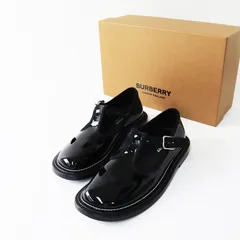 美品 バーバリー BURBERRY LONDON ENGLAND FLAT T-BAR SHOE Tストラップ ローファー 38/ブラック 25cm シューズ【2400013525817】のサムネイル