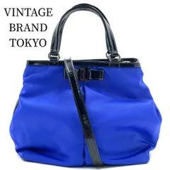 サルヴァトーレフェラガモ 2WAY レディース ショルダーバッグ ハンドバッグ ヴァラリボン パテントレザー Salvatore Ferragamo ナイロン エナメル ブルー 青 ブラック 黒 シルバー金具 ギフト【中古品】