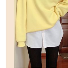 付け裾 レイヤード つけ裾 フェイクレイヤード 重ね着風 シャツ レディース 着け裾 ホワイト