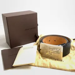 f001 B 良品 LOUIS VUITTON ルイ ヴィトン M6812 ベルト 90/36 サンチュール ブラック系
