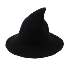 【在庫セール】ウィッチハット 仮装 小悪魔 コスプレ 魔法使い帽 イベントなどに 三角帽子 可愛い 魔法使い 撮影パーティー 暖かい パーティーハット 柔らかい パーティーグッズ 頭囲 ニットウール帽子 無地 魔女の帽子 ファッション ハロウィン （ブラック）
