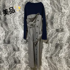 美品<!-利用不可文字-!> ビス vis ニットワンピース ロングワンピース  長袖 ネイビー×グレー 大人上品