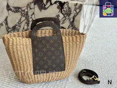 【今日特価】Straw Bag with Shoulder Strap - ストローバッグ ショルダーストラップ付き-WTO輸入