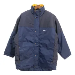 90年代 NIKE ナイキ 中綿 ナイロンジャケット スポーツ ブルー (メンズ M) 中古 古着 S7448