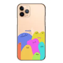 iPhone12 Pro Max ケース カバー アイフォン12 プロマックス スマホケース ハードケース ニコちゃんマーク にこちゃん かわいい スライム カラフル 面白い 個性的 透明ケース カラー01