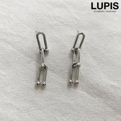 ピアス レディース メタル チェーン U字 ごつめ スタイリッシュ クール 大人っぽ こなれ感 シルバー カジュアル きれいめ ルピス LUPIS v2285