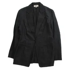 MANI ジョルジオアルマーニ  ヴィンテージ リネン混 ロング丈 ジャケット チェック柄 ブラック サイズM レディース 【中古】