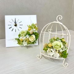 25-20：鳥かごアレンジメント☆グリーン☆インテリアに