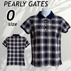 PEARLY GATES パーリーゲイツ レディース ゴルフウェア 0 半袖ポロシャツ  055-6260710 チェック柄 ネイビー系 (F041)★