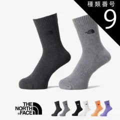 種類9：(KW)TNFブラック×TNFホワイト/S 靴下 ソックス THE NORTH FACE TNF ロゴ 2P クルー TNF Logo 2P Crews 2足セット 抗菌 防臭 ユニセックス オーガニックコットン ベージュ ブラウン グレー ブラック 