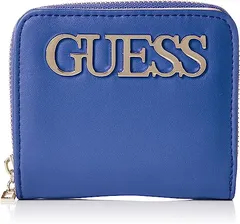 西日本産 最終値下げ【美品】GUESS 二つ折 ブルー 財布 （定価6900円