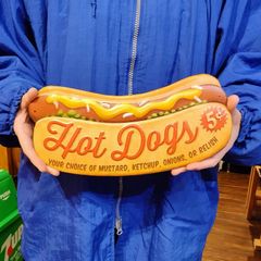 アメリカン ダイカットサイン◆ホットドッグ◆ブリキ看板 アメリカン雑貨 ダイナー