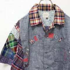 カールヘルム KarlHelmut パッチワーク チェック シャツ 904658n