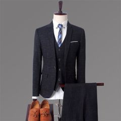 ビジネススーツ スリーピーススーツ 3ピース スーツセット 3点セット メンズスーツ セットアップ 細身 紳士服 結婚式 入学式 二次会のサムネイル