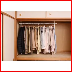 【特売】山善 突っ張り ハンガーラック 幅73-120×奥行9×高さ80-124cm 押入れ たっぷり収納 たて・よこ伸縮 ひっかけ棒付属 かんたん設置 耐荷重30kg 組立品 ホワイト WJO-715(WH)