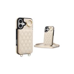 Shlybaay iPhone 16 対応 ケース 背面 手帳型 カードケース iPhone16 用 ショルダー ストラップ 背面ケース 手帳型ケース キルティング iPhone 16 アイホン 16 用 スタンド 肩掛け カード収納 斜め掛け 首掛け P 1