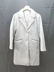 ◇ 美品 AZUL メルトン生地 メランジ 膝丈 長め マウジー 長袖 コート サイズS ブルーグレー レディース E 1303160004208のサムネイル