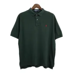 90年代 USA製 Polo by Ralph Lauren ポロ ラルフローレン ポロシャツ ワンポイントロゴ グリーン(メンズ L)中古 古着 T9571