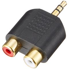 ステレオ3.5mm-RCA(赤白メス)変換アダプタ
