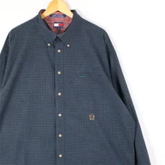 古着 大きいサイズ 旧タグ 90's トミーヒルフィガー 長袖ボタンダウンシャツ メンズUS-2XLサイズ tn-2010n