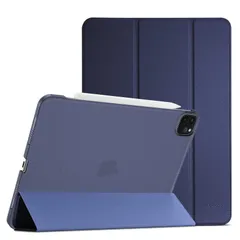 【人気商品】ネイビー - スマートカバー スタンド 三つ折り Pencilのペアリングと充電に対応] 2018)、[Apple 2020 2021 第4/3/2/1世代に適用（2022 ケース 11 Pro iPad ProCase