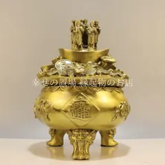 聚宝盆 五路財神 風水 置物 オブジェ 銅製 三足 金運 開運 元宝 八宝銭 財運アップ 富貴繁栄 開運グッズ 会社 玄関 リビング 商売繁盛 縁起物 成功運 金色 ゴールド 飾り 家庭運 金運上昇 富 神像 厄除け 金運アイテム 卓上 インテリア 運勢アップ