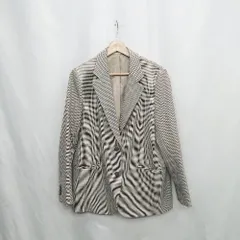 ◇ ⊇ UNIQLO ユニクロ 総柄 長袖 ジャケット サイズL ブラウン系 レディース E  【1503050029773】