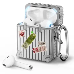V-MORO AirPods ケース カバーAirPods第1/2世代に適用 エアーポッズケース 磁気ロック式 TPU+PC保護ケース AirPods 2/1保護カバー 分離式  カラビナ付き  ワイヤレス充電対応  キズ防止 耐衝撃 紛失防止 持ち運び便利