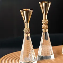 新しい未使用 置物 オブジェ クリスタルベース インテリア おしゃれ シンプル クリア ゴールド 高級感 モダン ホームデコレーション リビン