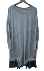 ワイズ Y's ヨウジヤマモト Yohji Yamamoto Lace Hem Long Cotton Cut And Sew Dress ポリエステル 裾レース 長袖 GRAY YX-T22-665 ワンピース グレー SIZE2 104LT-163のサムネイル