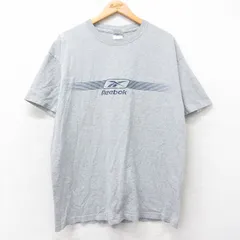 XL/古着 リーボック 半袖 ビンテージ Tシャツ メンズ 00s ビッグロゴ クルーネック グレー 霜降り 25aug26 中古