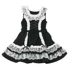 夢展望公式 [新品未使用] 甘ロリータプリンセスワンピース [ブラック×ホワイト] 他カラー別ページ有 littledearmylove ワンピース ブラウス・シャツワンピース（ノースリーブ・タンクトップ） 534958-02