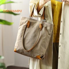 帆布×本革　トートバッグ　ショルダーバッグ　持ち手2本　A4が入る　3色展開　2way　縦型