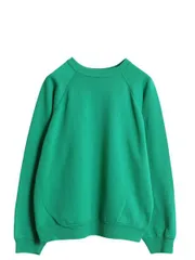 【お得なクーポン配布中!】 90s USA製 タルテックス 無地 スウェット メンズ レディース L / 古着 オールド トレーナー 裏起毛 ブランク シンプル ラグラン グリーン