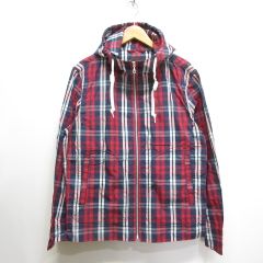 ユニクロ UNIQLO チェック柄 マリン パーカー L 赤 レッド