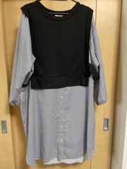 ストライプ　ドッキングチュニック