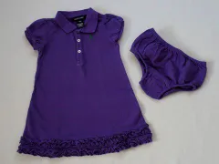ラルフローレン ralph lauren アウトレット 子供服 女の子 18M 約 80cm 85cm ベビー服 半袖 ワンピース カバーパンツ 2点 紫 スモールポニー 春 夏 ★3 セットアップ ガールズ キッズ ベビー 【中古】 リサイクル
