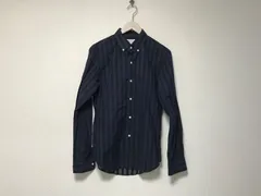 本物エディフィスEDIFICEコットン柄長袖シャツメンズサーフアメカジミリタリーストリートスケーターワークビジネススーツモードドレスゴルフ紺ネイビー44S日本製