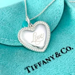 ティファニー 希少 ミルグレイン ラブハート ネックレス LOVE JB4fe
