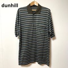 80s90s イタリア製 ダンヒル ポロシャツ 40 ボーダー柄 ブルー系