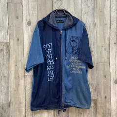 【OLD unknown】半袖 デニム ジップパーカー L