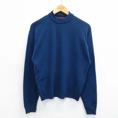 M/古着 シアーズ 長袖 セーター メンズ 80s 無地 モックネック ハイネック 紺 ネイビー 25oct24 中古 ニット トップスのサムネイル