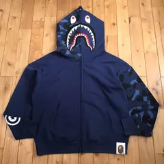 A BATHING APE エイプ シャーク パーカー青 XL GIANT SHARK FULL ZIP HOODIE | bape.com