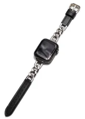 新品 Royce&Roland Apple watch チェーン & レザー ベルト (40mm 41mm 42mm / 44mm 45mm 46mm 49mm) おしゃれ アップルウォッチ 時計 バンド レザーバンド/ステンレス 本革 (Series 10